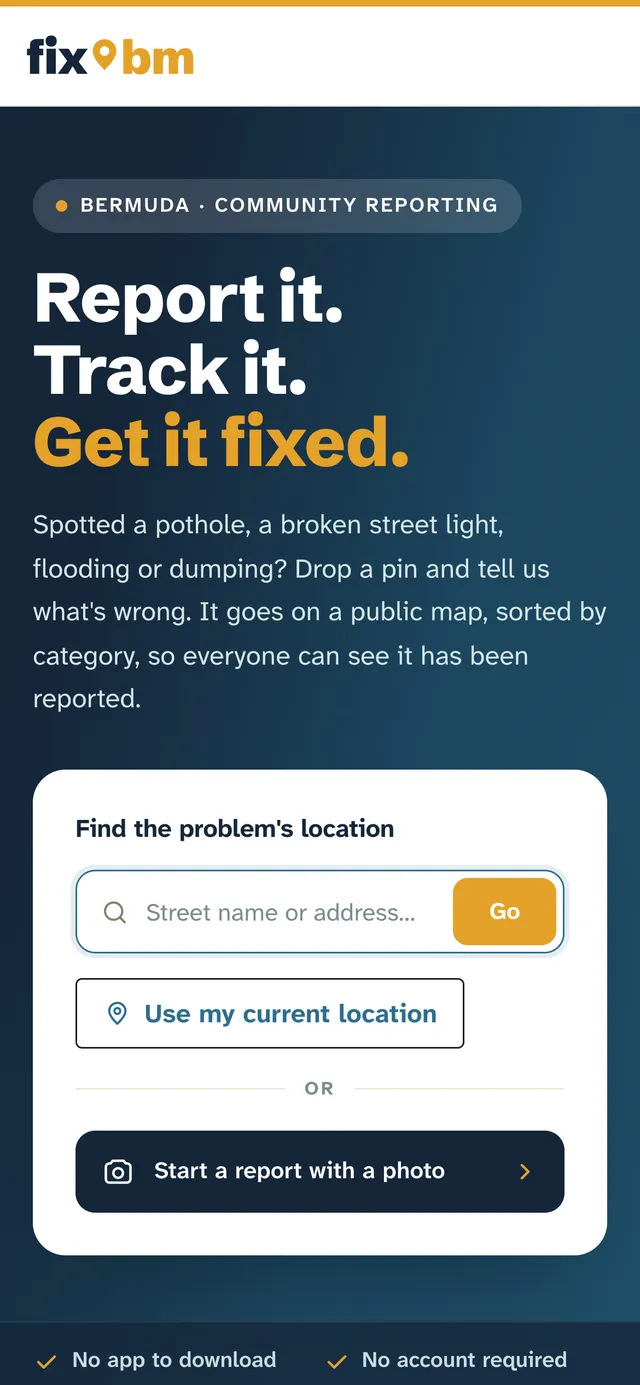 The same home page on a phone