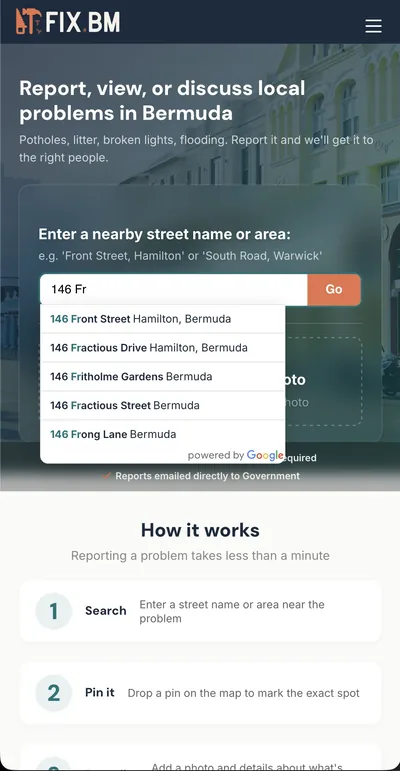 fix.bm report form - mobile